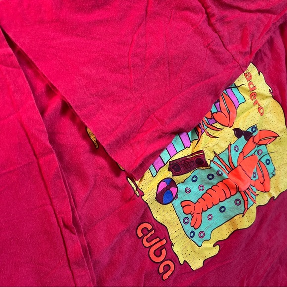 Vintage Cuba Varadero Lobster T-Shirt / XL / 90s / Single Stitch - Picture 5 of 6